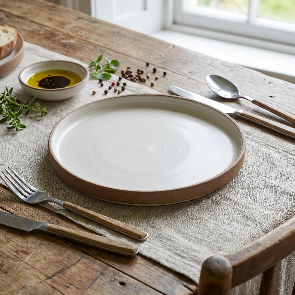 GenWare Kava White presentationstallrik i stengods 25 cm LPR-KW25 by Genware color Svart
