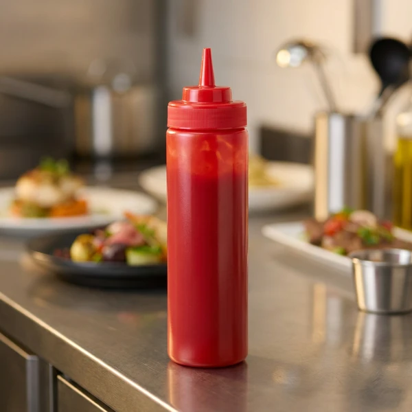 Hendi Klämflaska Röd Plast 700 ml 557914 by Hendi color Svart