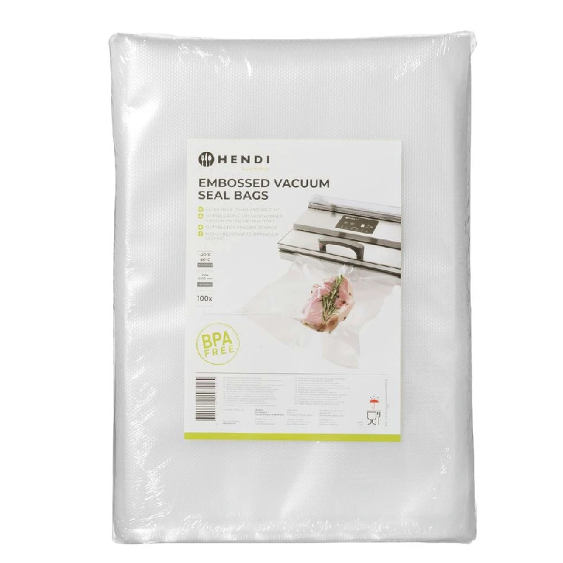 Hendi Räfflade Vakuumpåsar till Vakuumförpackare 50 st 297445 by Hendi color Svart