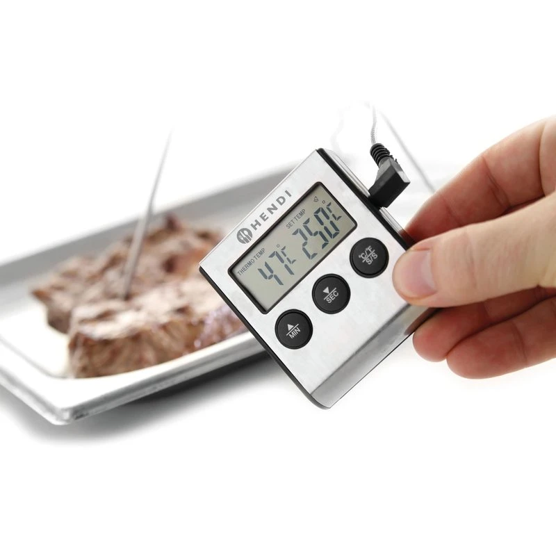 Hendi Stektermometer med timer Rostfritt stål 271346 by Hendi color Svart