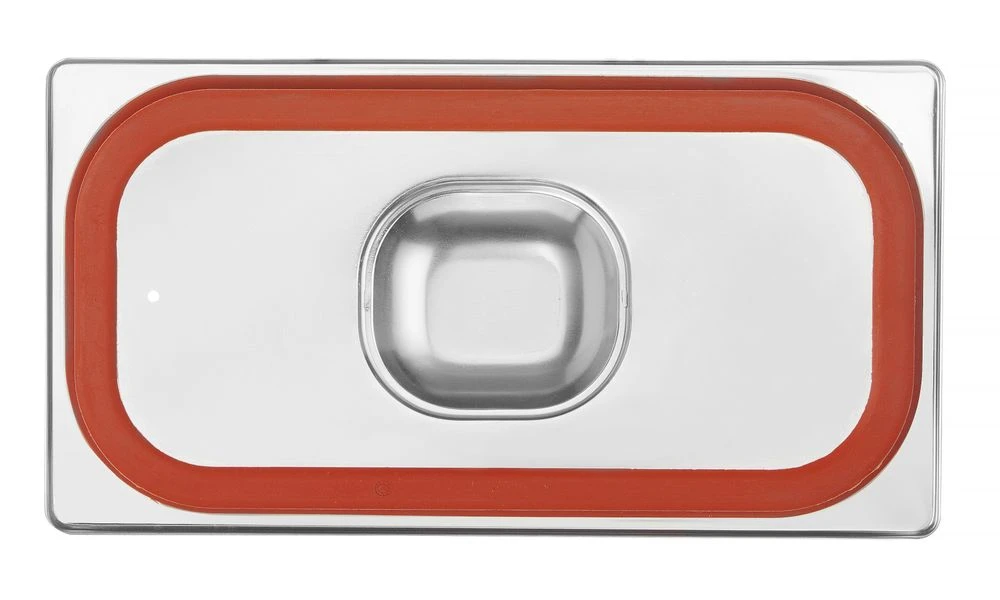 Hendi GN-lock med Silikonkant Lufttätt 1/3 Rostfritt Stål 802632 by Hendi color Svart