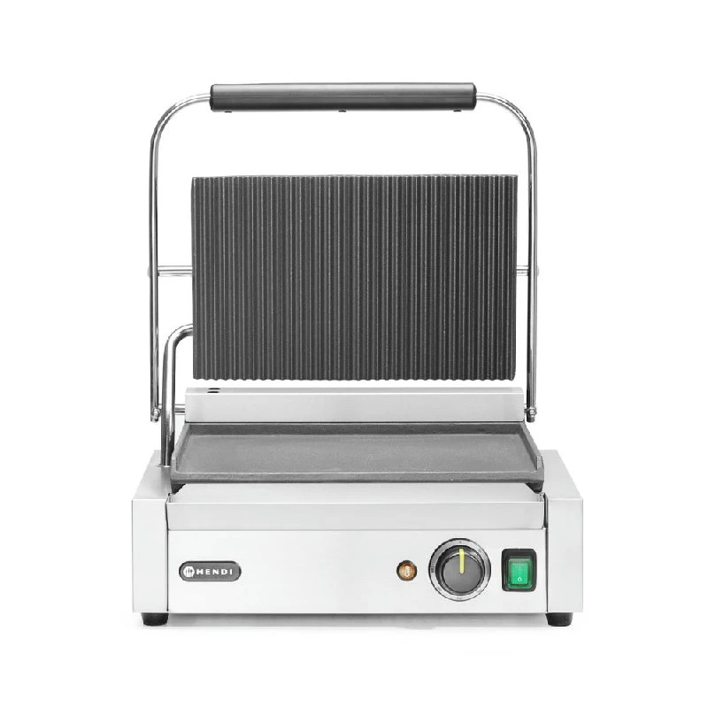 Hendi Panini Kontaktgrill Räfflad/Räfflad 263662 by Hendi color Svart