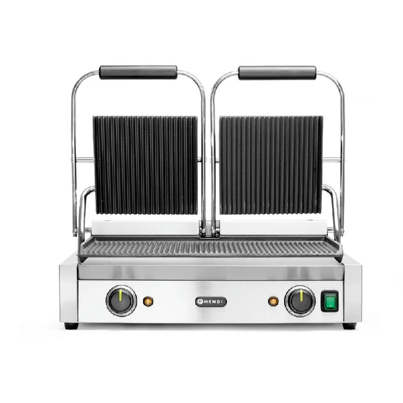 Hendi Dubbel Kontaktgrill Räfflad/Räfflad 263709 by Hendi color Svart