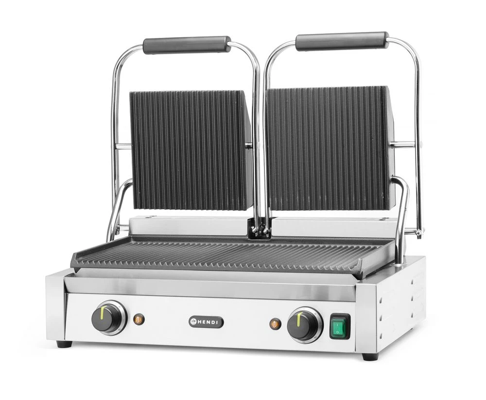 Hendi Dubbel Kontaktgrill Räfflad/Räfflad 263709 by Hendi color Svart