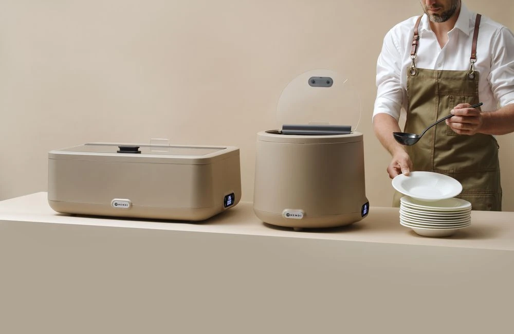 Hendi UNIQ Chafing Dish Beige GN 1/1 Glaslock 700W 470442 by Hendi color Svart