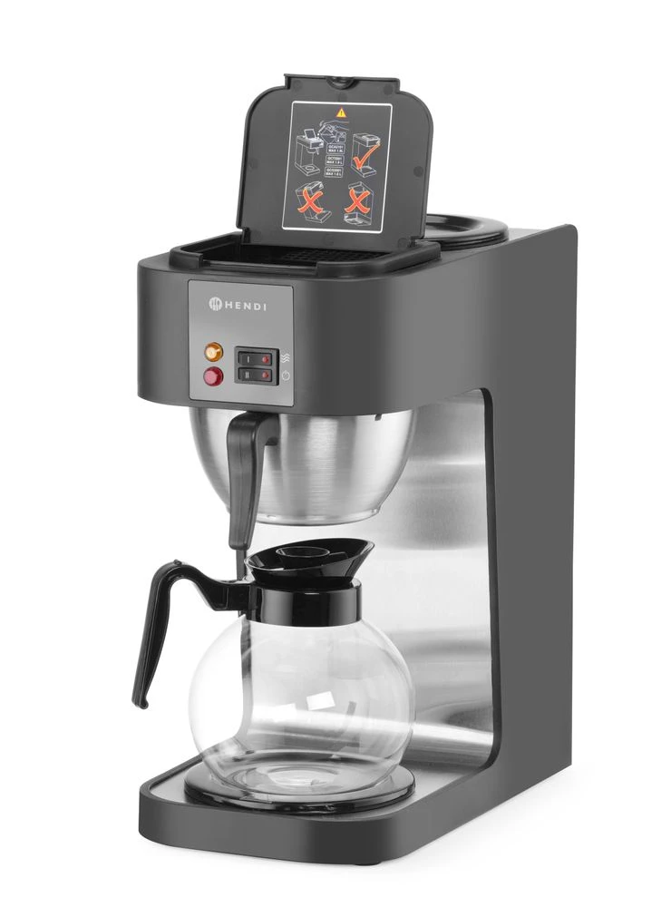 Hendi Kaffebryggare för Filterkaffe med 2 Värmeplattor 208533 by Hendi color Svart