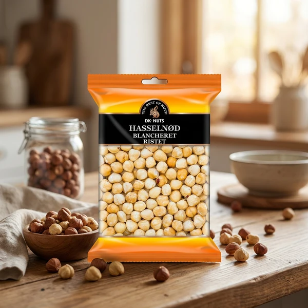 Hasselnötter (Blancherade & Rostade) 0,25 kg 122D by DK-NUTS color Svart
