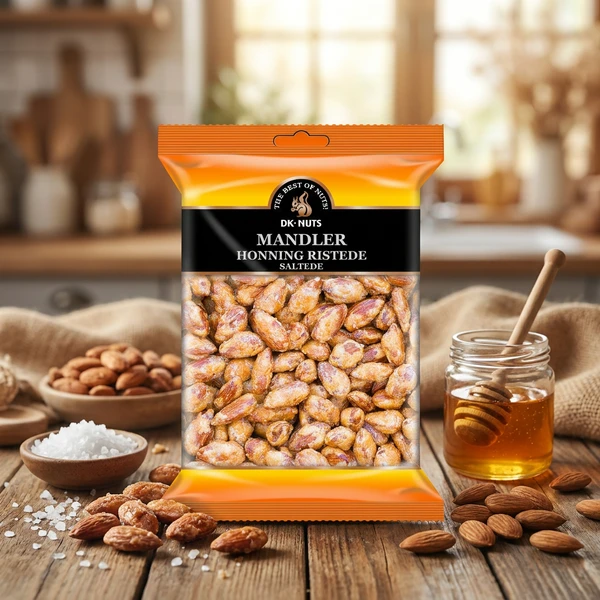 Mandlar (honungrostade & saltade) 0,3 kg 148D by DK-NUTS color Svart