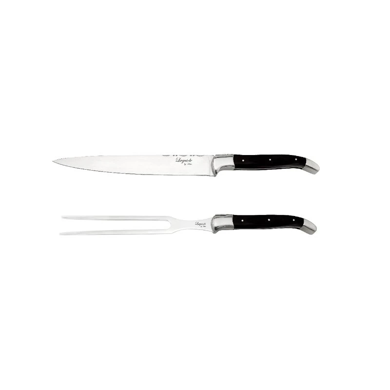 Laguiole by Hâws Trancherset Trancherkniv och Gaffel 2 Delar 30-LG0013Black  color Svart