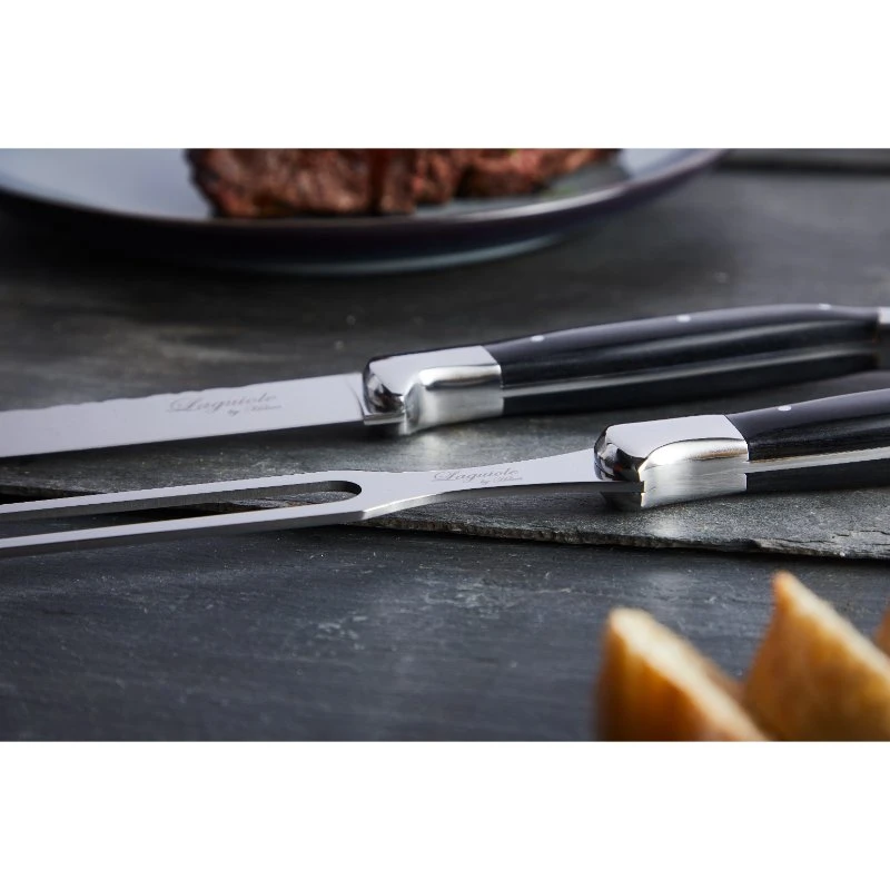 Laguiole by Hâws Trancherset Trancherkniv och Gaffel 2 Delar 30-LG0013Black  color Svart