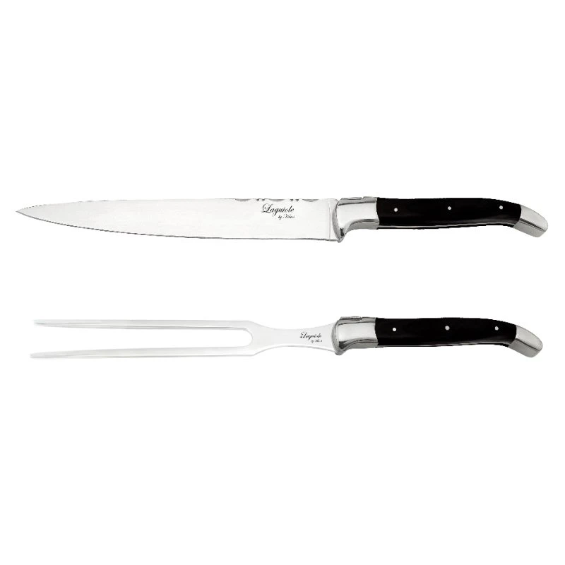 Laguiole by Hâws Trancherset Trancherkniv och Gaffel 2 Delar 30-LG0013Black  color Svart