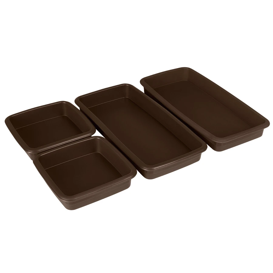 Lurch FlexiBlech Bakformar i silikon 4 st. Brun LU85043 by LURch color Svart