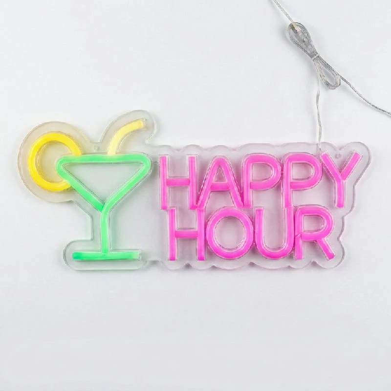 Neonskylt ”Happy Hour” NE1200040  color Svart