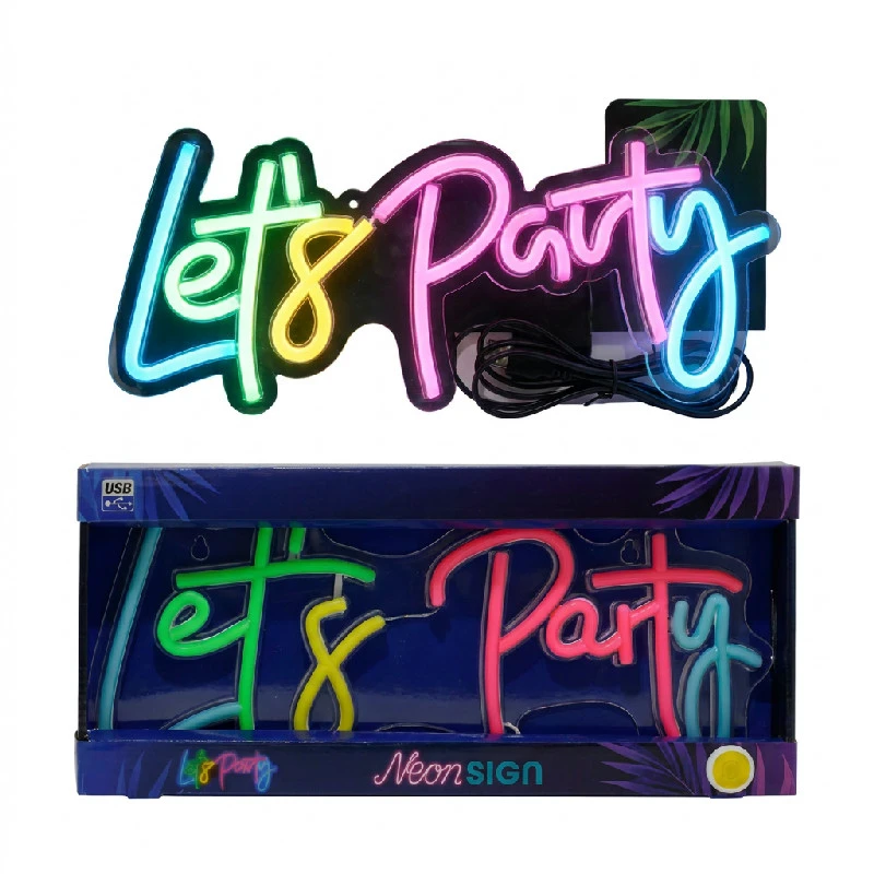 Neonskylt ”Let’s Party” NE1200030  color Svart