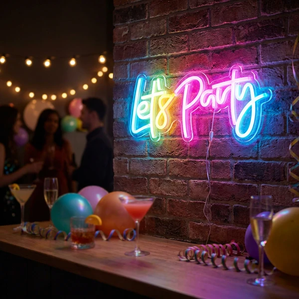 Neonskylt ”Let’s Party” NE1200030  color Svart