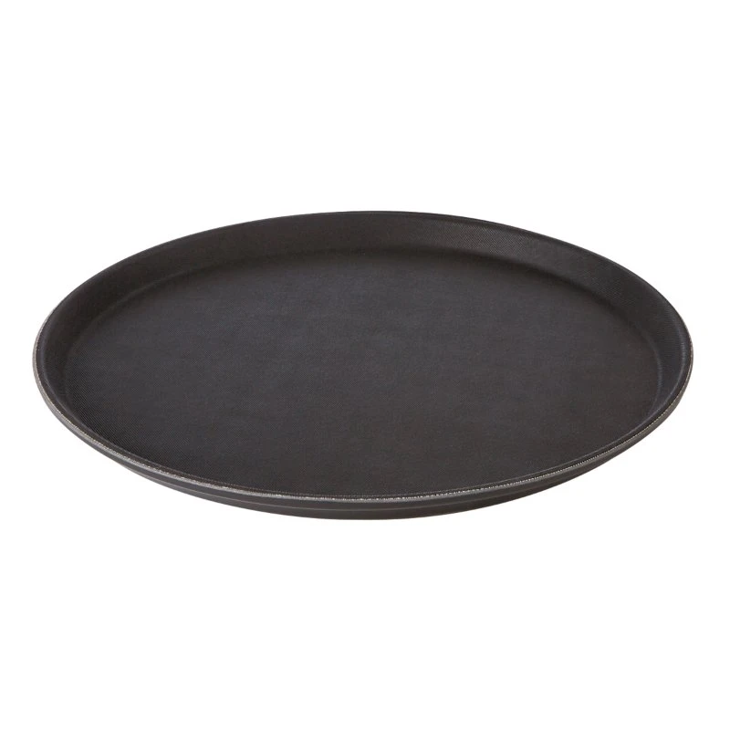 Halkfri Serveringsbricka Rund Svart 40,5 cm CB1007  color Svart