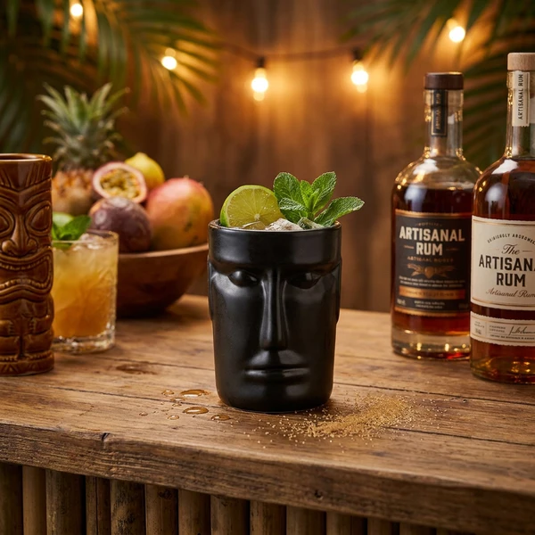 Tiki Mugg Maka Keramik Natur 50cl TK10079  color Svart