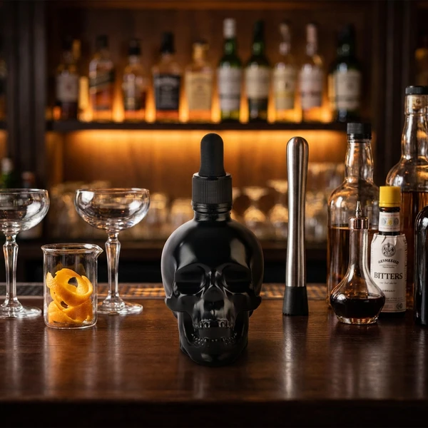 Bitterflaska Skull 60 ml Klar SK00023  color Svart