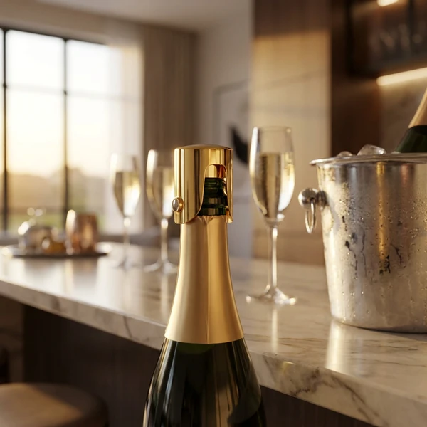 Champagnestoppare i guld CS0001G  color Svart
