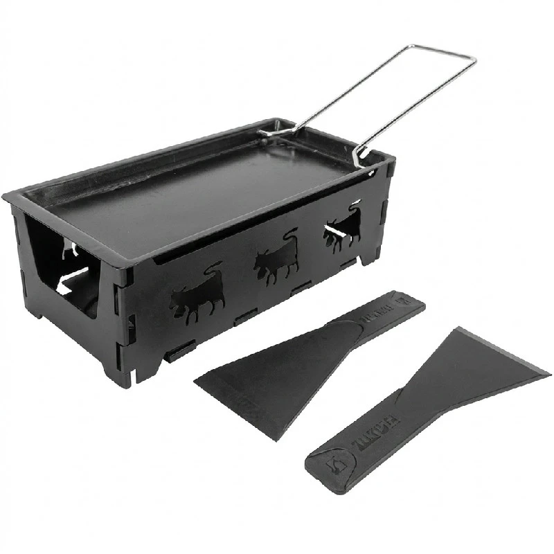 Hopfällbar Raclette i Rostfritt Stål för 2 personer 5659008 by COSY & TRENDY color Svart
