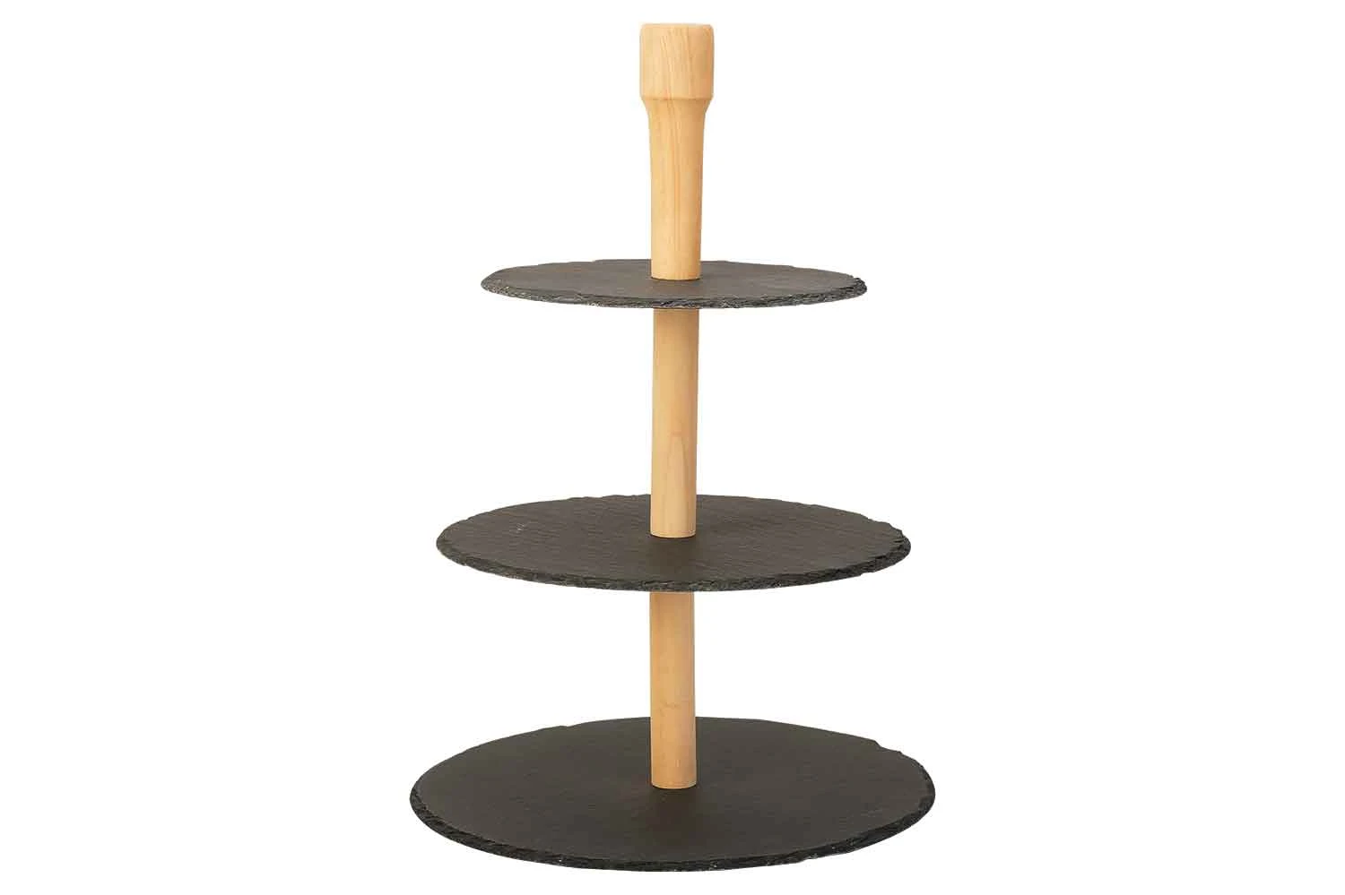 3-vånings serveringsfat i skiffer 28x28x40 cm 1983004 by COSY & TRENDY color Svart