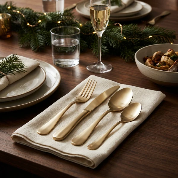 Bestickset 24 delar Matt Champagne Rostfritt Stål 5422003 by COSY & TRENDY color Svart