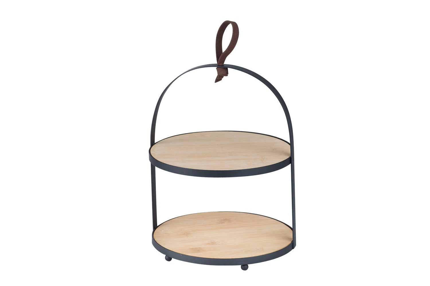 Serveringsställ i bambu med metallhållare 20,8cm 8797347 by COSY & TRENDY color Svart