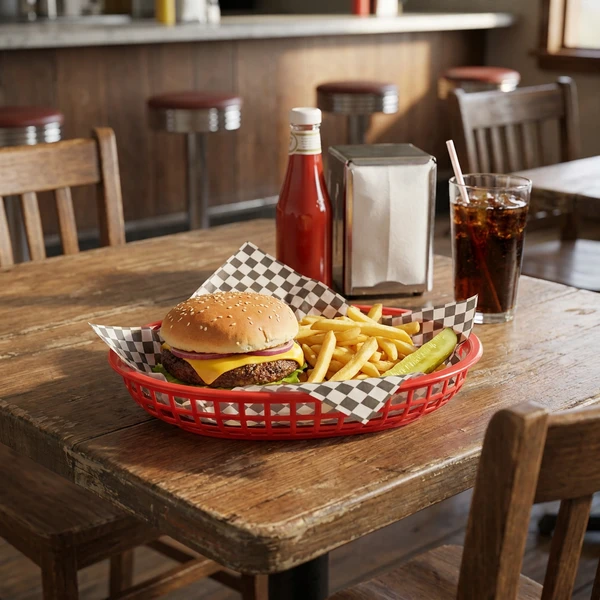 Hamburgerkorgar Röd Plast 6 st 23x14 cm 1669095 by COSY & TRENDY color Svart