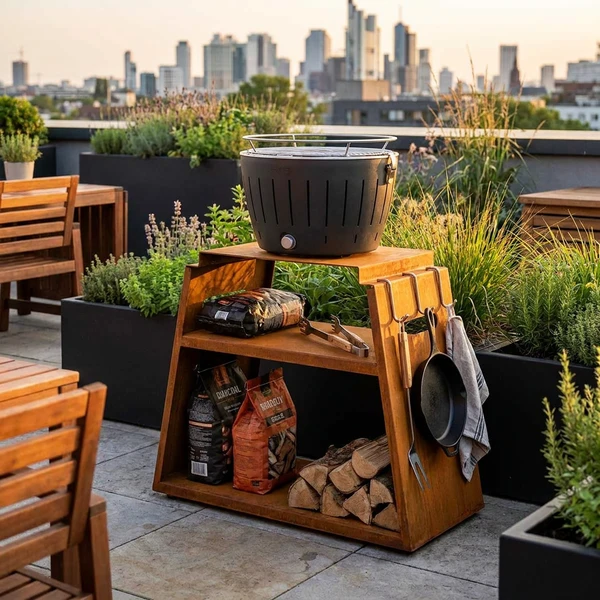 Stativ till Urban BBQ Grill cortenstål 3165144 by COSY & TRENDY color Svart
