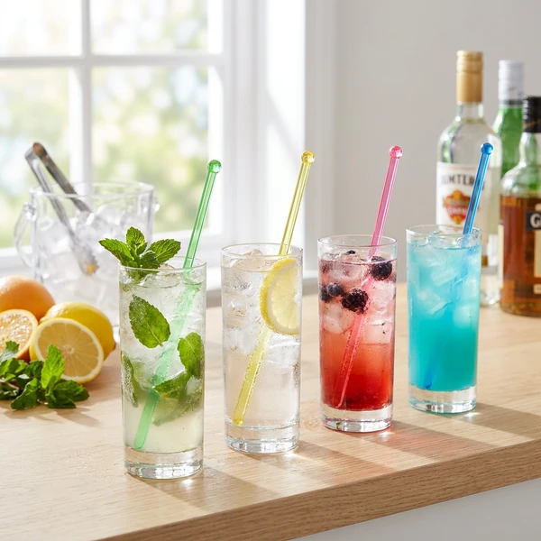 Drinkpinnar Plast Assorterade 16,5cm 20 st HNC0191B by COSY & TRENDY color Svart