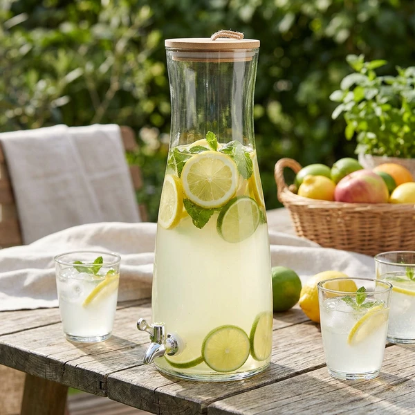 Juicedispenser med Trälock Glas 42 cm 4101181 by COSY & TRENDY color Svart
