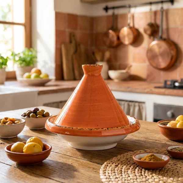 Tajine Porslin Orange Ø13cm x H11,2cm 1480213 by COSY & TRENDY color Svart