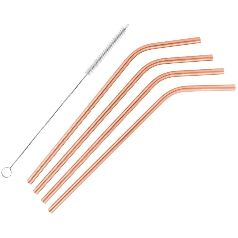 Barprofessional Metallsugrör med böj 6mm - 4 st - Koppar RIEC004  color Svart