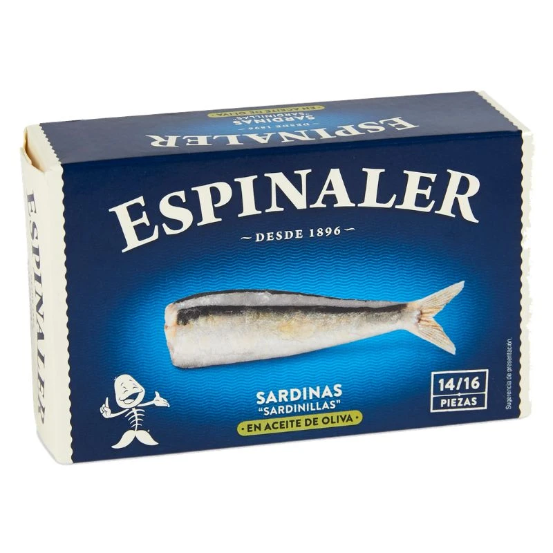 Espinaler sardiner i olivolja 125ml/81g 59112  color Svart