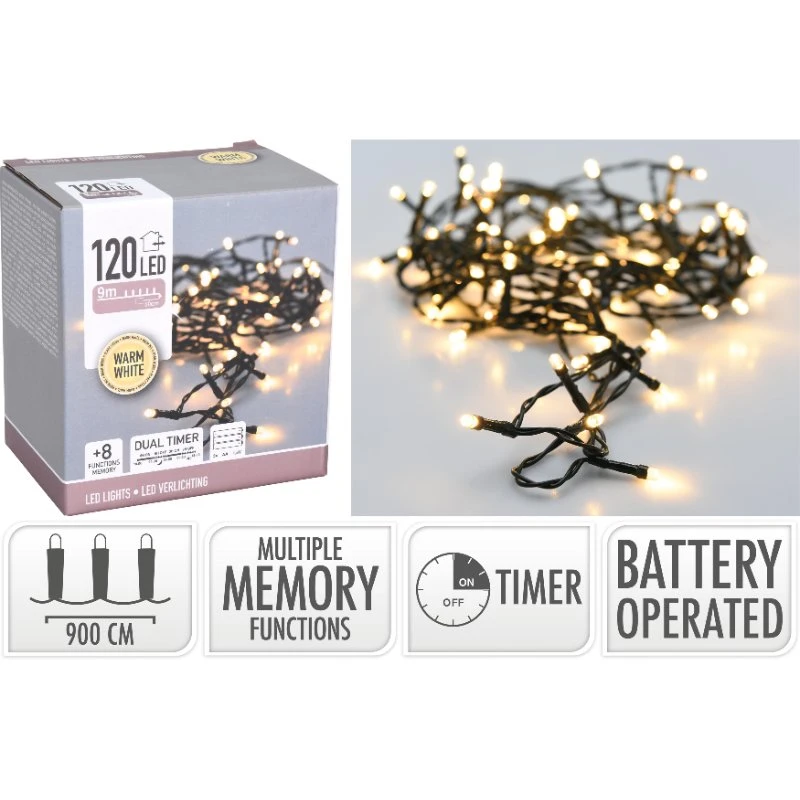 LED Ljusslinga 9 Meter - 120 Lampor AX9810640  color Svart