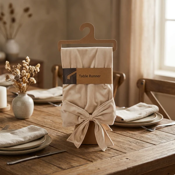 Bordslöpare i beige 33 x 240 cm 767653710  color Svart