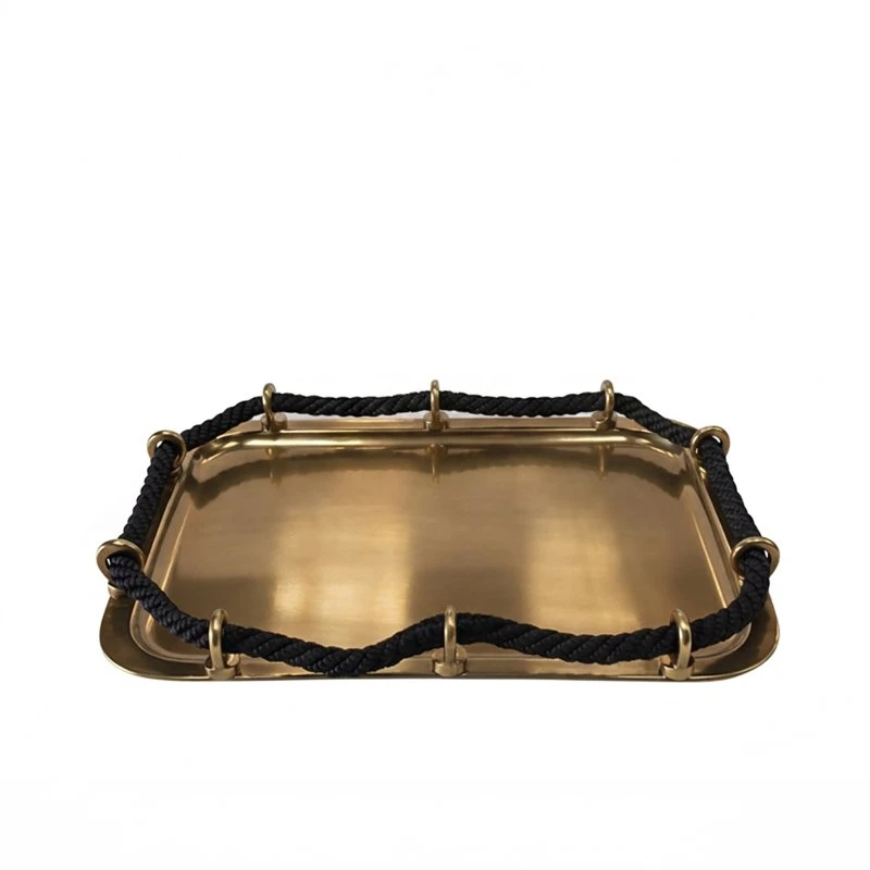 Rivage Premium Antik Serveringsbricka med rep TRY-RP-RA  color Svart