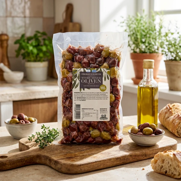 Stora blandade oliver med kryddor 1000g 2126 by Deli Drengene color Svart