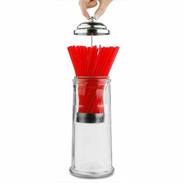 Sugrörsdispenser i glas 11366 by Drink color Helder
