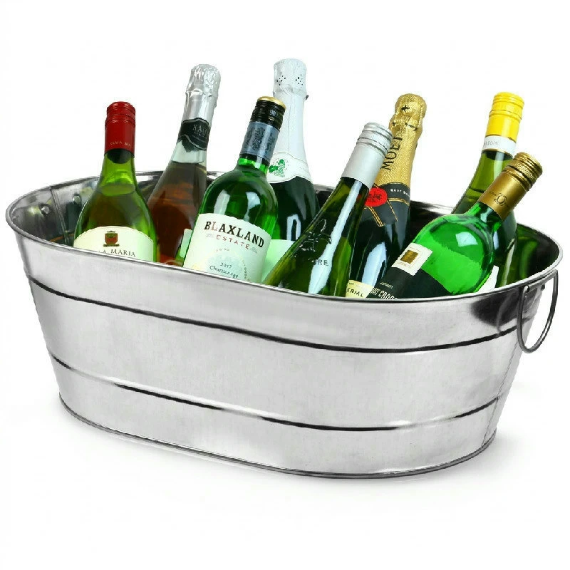 Galvaniserat stål Oval Party Tub 14666 by Drink color Silver