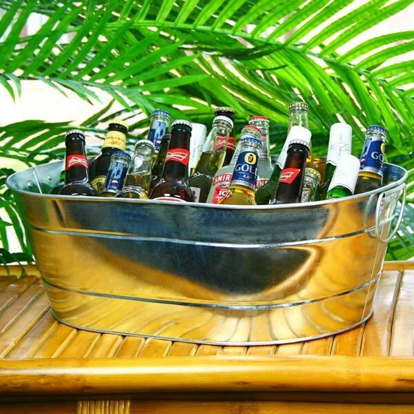 Galvaniserat stål Oval Party Tub 14666 by Drink color Silver