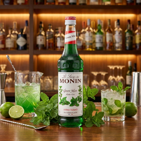 Monin Sirap Grön Mynta / Menthe Verte FL 70 61026 by MONIN color Svart