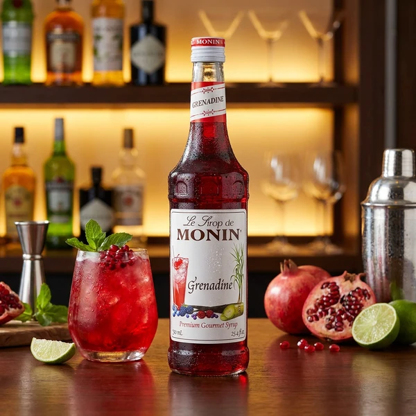 Monin Sirap Grenadin Röd FL 70 61025 by MONIN color Svart