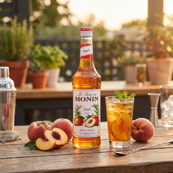 Monin Syrup Peach / Persika FL 70 61021 by MONIN color Svart