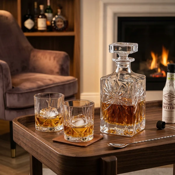 RCR Oasis Decanter Kvadratisk 85 cl Glas0233 by RCR Glas color Svart