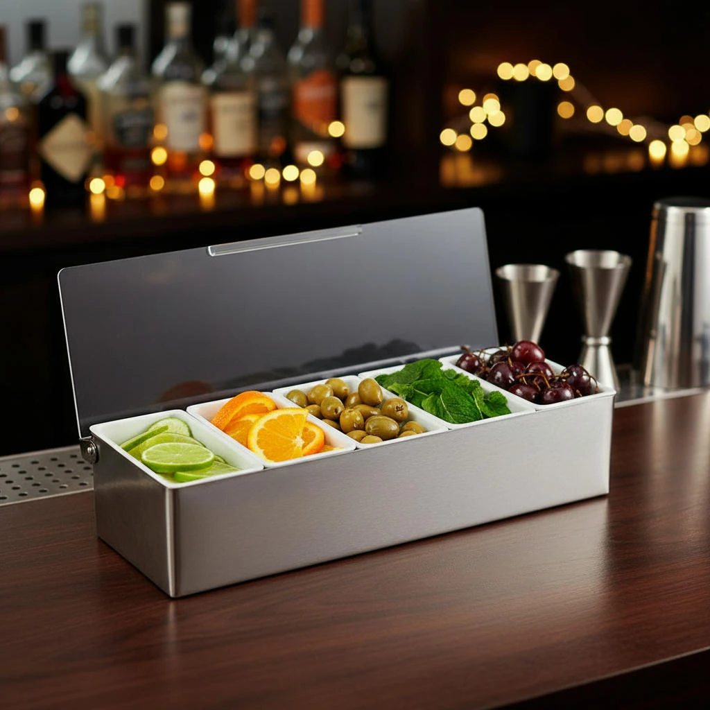 Fruktdispenser i stål – 5 delar x 1 pint BTBL3762 by Beaumont color Silver