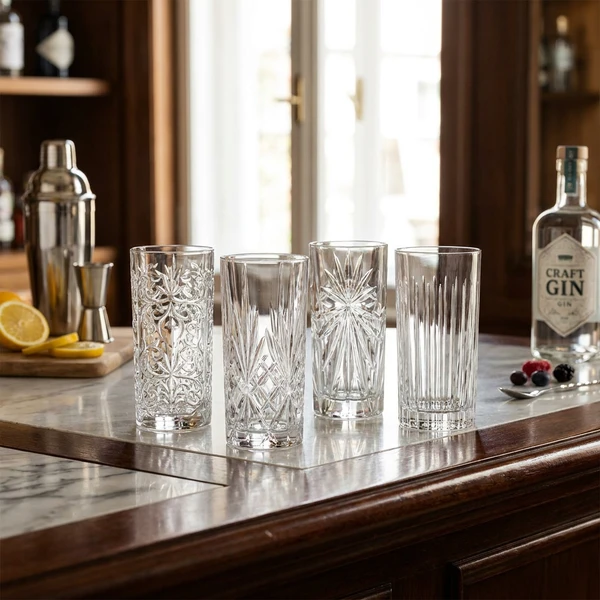 RCR Mixology Highballset (4 st) Glas0635 by RCR Glas color Svart