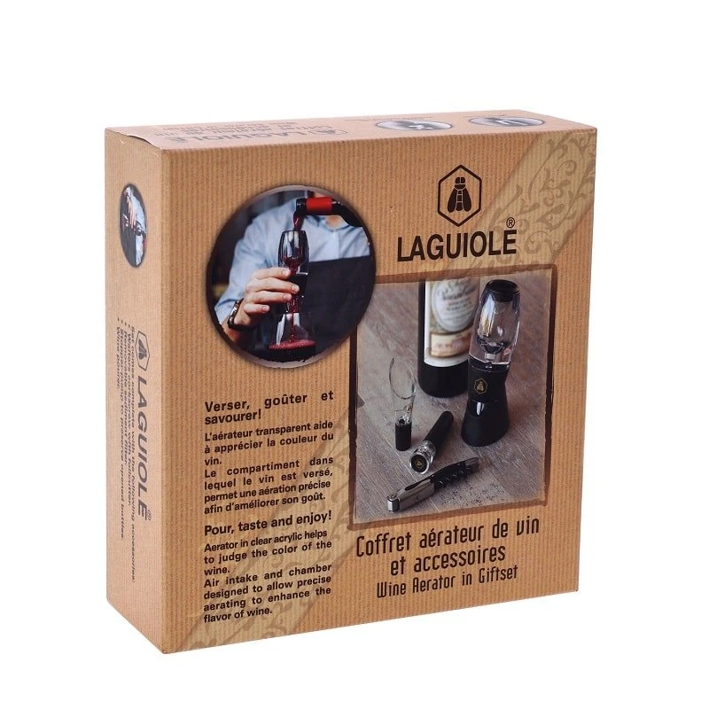 Laguiole VINE AERATOR presentset 4 40268450 by Laguiole color Svart