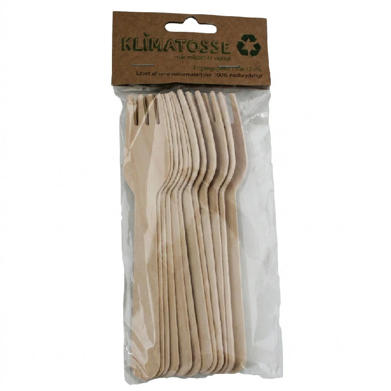 Engångsgafflar Trä 16 cm 12-pack 4201050  color Svart