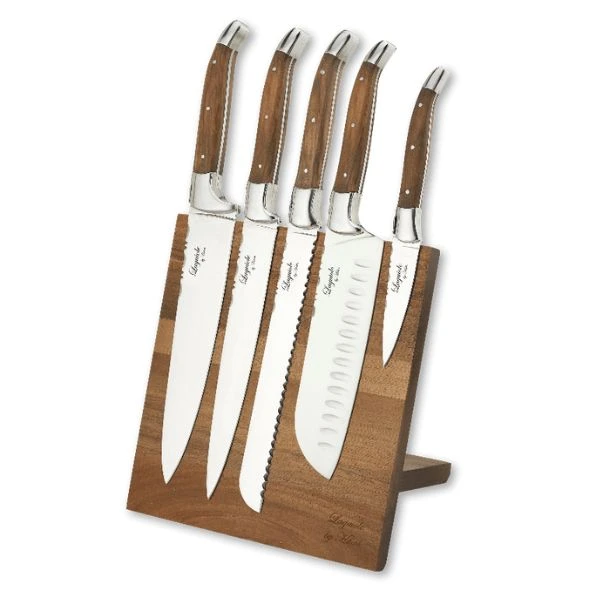 Laguiole By Hâws Chef Knivset m. block Oliv 30-LG0004B by Laguiole By Hâws color Silver/brun